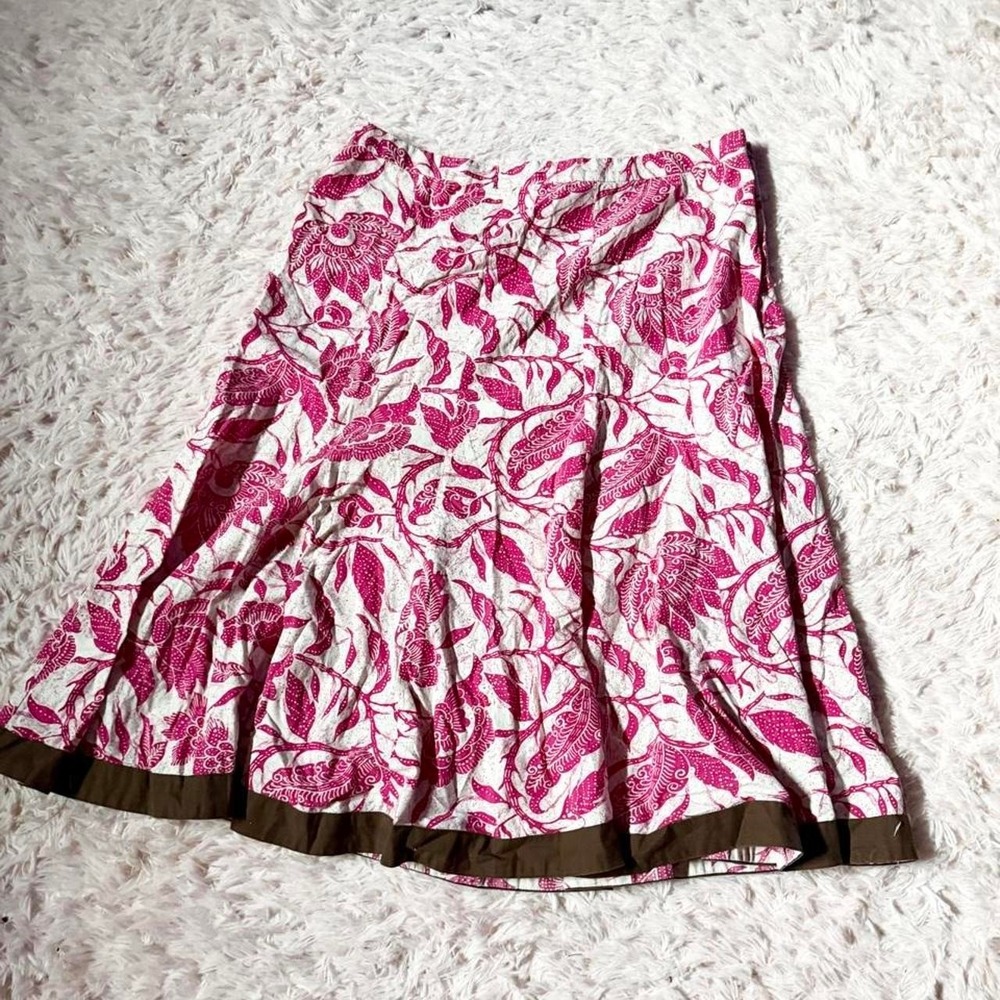 Vintage Y2K Floral Cottage‎ Core Fairy Lagenlook Trumpet Skirt Womens 14 Boho